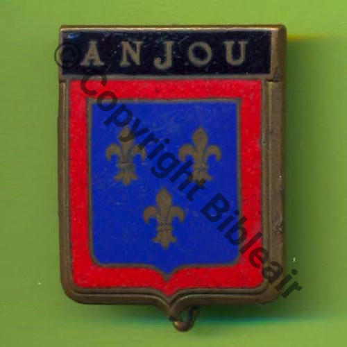 3248.EMGFA 1946.55 GT.II.64 ANJOU  COURTOIS SM Past octog COURTOIS PARIS Dos lisse Email BANDEAU NOIR 26x34mm EMAIL Src.Y.GENTY 25Eur06.10 